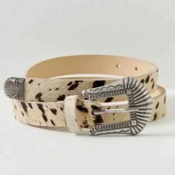 Free People Accessories - New Free people wild side leather belt Pony Cow Hair Pattern 1" Wide NWT